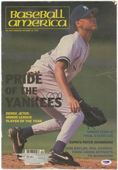 Derek Jeter Signed 1994 Baseball America Magazine - Minor League Player of the Year Headline (PSA/DNA)
